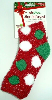 Calcetines de Navidad difusos con infusión de aloe brillantes regalo de Navidad para mujer zapatos talla 5-11  Foto 1 de 4