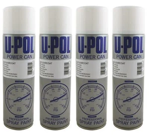 U-Pol Power Can Clear LACQUER 500ml Aerosol Powercan CLEARCOAT Upol X4 Pack - Picture 1 of 4