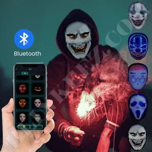 Máscara LED HALLOWEEN Máscara facial programable Aplicación Control Máscara brillante recargable - Imagen 1 de 12