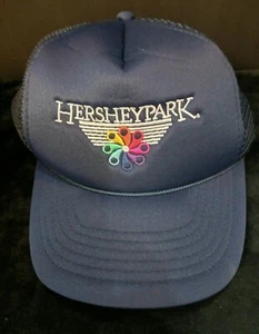 Vintage Hershey Park Rainbow Logo World SnapBack Rope Hat Trucker Mesh Cap PA - Picture 1 of 5