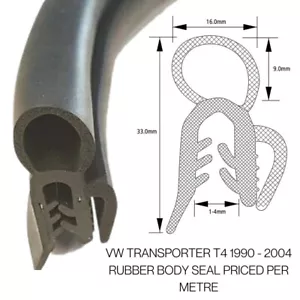 VW TRANSPORTER T4 1990 - 2004 TAILGATE BARN REAR DOOR RUBBER BODY SEAL - Picture 1 of 2