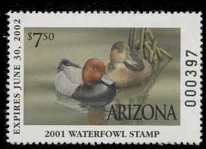 2001 Arizona State Duck Stamp Mint Never Hinged. Original Gum - Picture 1 of 1