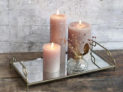 Tablett Spiegeltablett Metall Antik Messing Groß Vintage Shabby - Bild 1 von 3