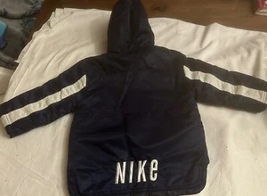 Vintage 90s Nike jacket winter coat puffer swoosh youth 4T navy/black - Picture 1 of 6