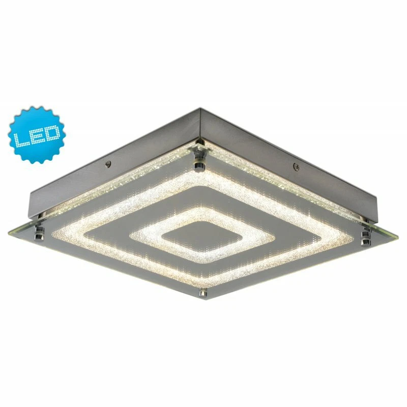LED Deckenleuchte chrom 30x30x6cm 1470lm 3000K 21W Näve 1223842 - Bild 1 von 1