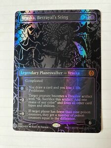 MTG Vraska, Betrayal's Sting (oil slick foil) phyrexia all will be one NM