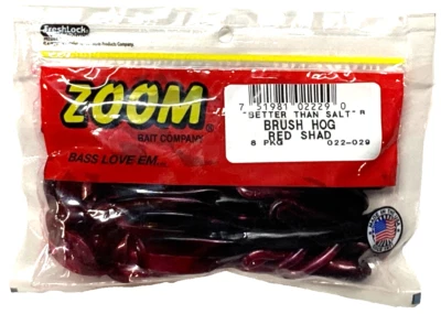 Zoom 022-029 Brush Hog Red Shad Better Than Salt 8 Count Pack - Image 1 of 4