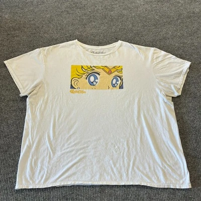 Camiseta Sailor Moon Anime Para Hombres Talla 2XL Blanca Gráfico Usagi Ojos Toei Animación Foto 1 de 4