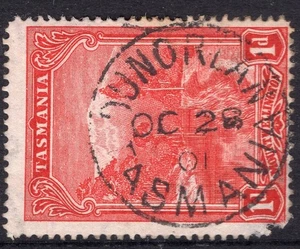 Tasmania DUNORLAN 1901 pmk on 1d pictorial rated C (2) by Hardinge - Bild 1 von 1