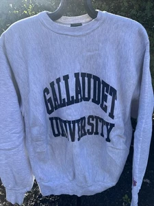 Vintage Gallaudet University Sweatshirt Herren XL Rundhals Pullover USA Pro Weave - Bild 1 von 4