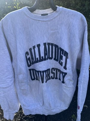 Sudadera Universitaria Gallaudet De Colección Para Hombres XL Cuello Redondo Pullover EE. UU. Tejido Profesional Foto 1 de 4