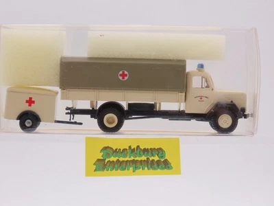 Brekina 4630 Magirus DRK Hilfszug mit Anhänger weiß in OVP 1:87 194157 - Bild 1 von 2