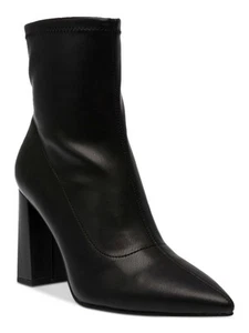 WILD PAIR Womens Black Padded Iloise Pointed Toe Block Heel Zip-Up Booties 8.5 M - Picture 1 of 11