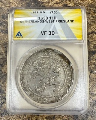 1638 1LD Netherlands- West Friesland Silver Coin ANACS VF 30 - Image 1 of 4