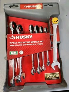 Husky 7-Piece Metric Ratcheting Combination Wrench Set – Sizes 8mm to 17mm – New - Picture 1 of 5