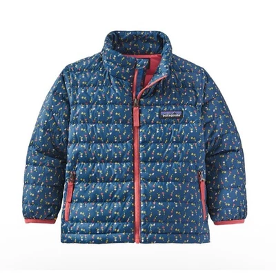Patagonia Bebé Niñas 12-18M Pato Plumón Suéter Puffer 700 Relleno Chaqueta Floral Foto 1 de 4