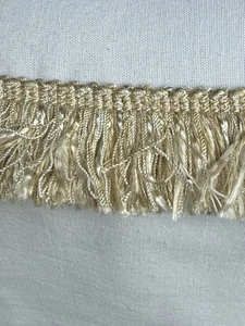 2 Yards PINSEL FRANSEN 1,5" cremeweiß elfenbein Mischmaterial Polsterstoff Borte - Bild 1 von 5