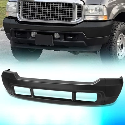 Para 2000-2004 F250 F350 Superduty barra frontal de para-choque sem furos de moldagem preta - Imagem 1 de 4