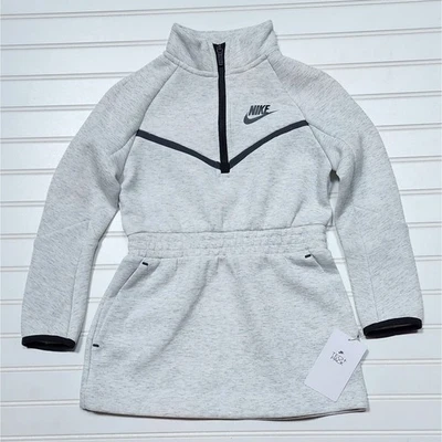 NWT Nike Little Girls Tech Fleece Dress: Light Grey Heather - Image 1 of 4