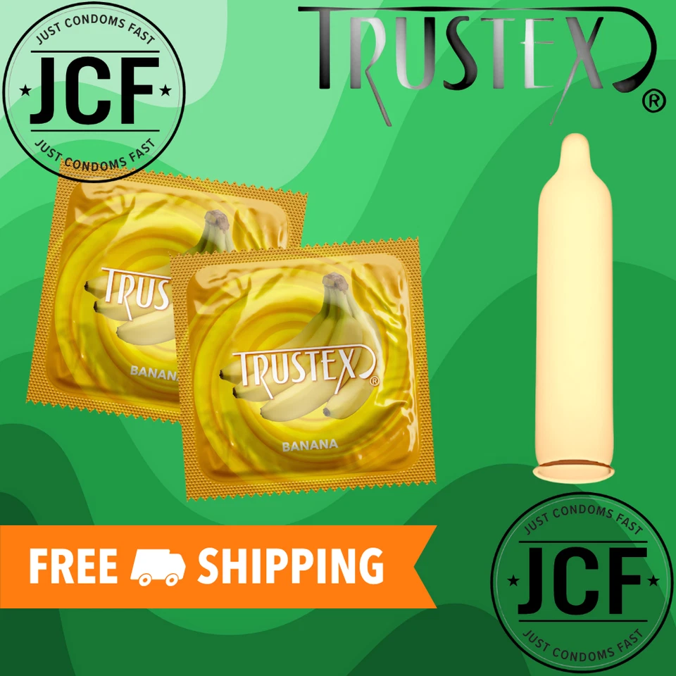 Condones Trustex sabor plátano color látex a granel | Elige cantidad | ENVÍO GRATUITO Foto 1 de 3