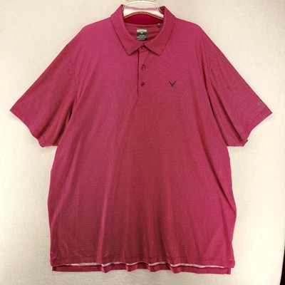 Polo Callaway Opti-Dri Performance púrpura/blanco plateado logotipo para hombre talla 2X Foto 1 de 4