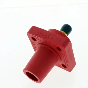 Leviton 16R24-UR Rojo Nariz Cónica 90° Panel Hembra Receptáculo Perno Roscado - Imagen 1 de 4