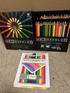 Prismacolor 48 Vintage 1999 Colored Set Soft Thick Lead Missing 1 + 40pc Draw Set - Bild 1 von 3