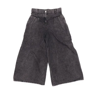 CHANEL Wide denim pants Size 40 Cotton100%/Faux Pearl Pink/Gray P73404 - Picture 1 of 11