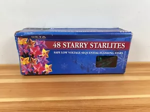 DETA Xmas Lights 48 Starry Starlites Christmas Light Set Vintage Coloured Stars - Picture 1 of 10