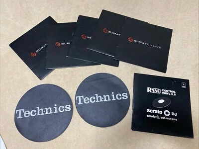 Lote de seis (6) discos de vinilo Serato Control (dos 2,5) con alfombrillas Technics Foto 1 de 4
