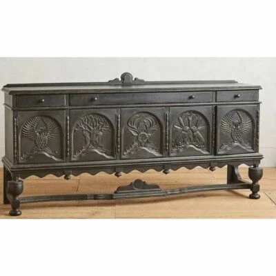 Home Decorative Unique Hand Curved Wood Inlay Buffet Table , Animal Hand Curved  - Image 1 of 4