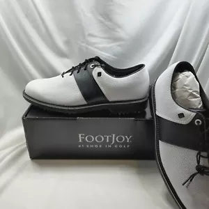 NUOVE scarpe da golf FootJoy Dryjoys Premiere Series Packard bianco/nero 9,5 M - Foto 1 di 3