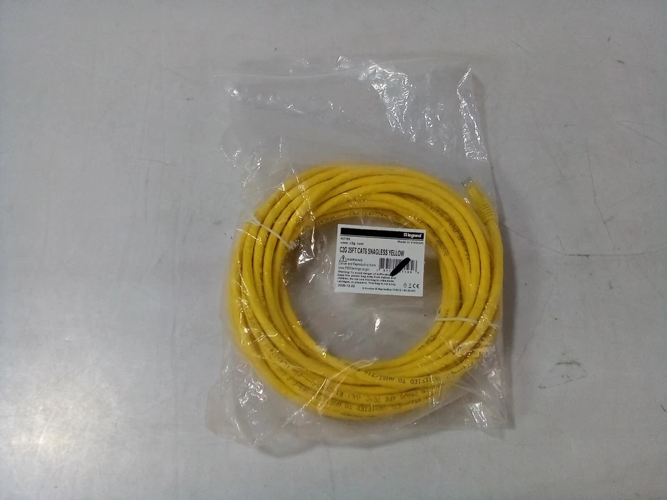 Legrand C2G 25ft CAT6 Snagless Yellow Cord - Image 1 of 4