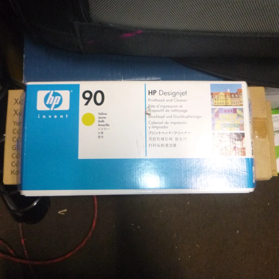 Cabezal de impresión y limpiador HP 90 amarillo genuino C5057A fecha: expiró 2018 Foto 1 de 1