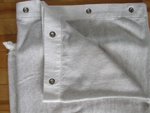 LADINNE 100% COTTON SHOWER CURTAIN GRAY WHITE WEAVE FRINGE MADE IN TURKEY - Picture 1 of 4