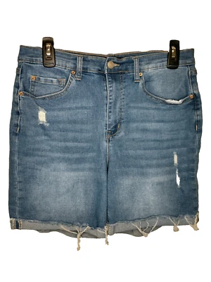 Nanette Lepore Jolie Super High Rise Distressed Denim Jean Shorts Size 8 Cuffed - Image 1 of 4