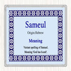 Sameul Name Meaning Drinks Mat Coaster Blue