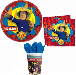 Feuerwehrmann Sam Kinder Geburtstag Deko Set 36tlg.Geschirr Partyset - Bild 1 von 1