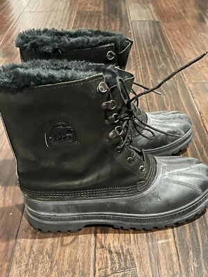 Botas de pato de gamuza forradas Sorel Kaufman Canadá de colección para hombre 11 caña de acero negra Foto 1 de 4