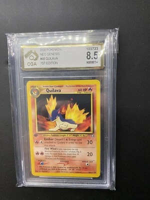 1st Edition Quilava 46/111 Pokemon Card - Neo Genesis Set CGA 8.5 - Image 1 of 2
