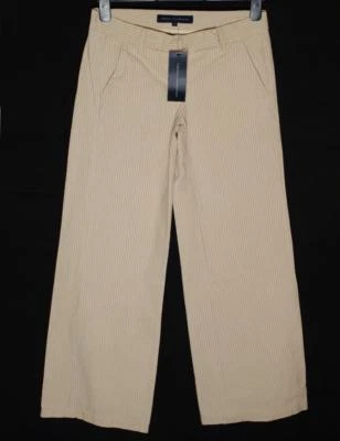 New Women's French Connection Vintage Striped Trousers Jeans RRP£65 L32" Cream - Image 1 of 4