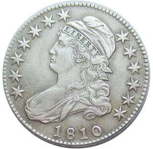 LIBERTY 1810 Capped Bust Silver Half Dollar 50c Hot free shipping - Picture 1 of 2