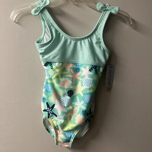 Cat & Jack Girl's One Piece Starfish Swimsuit M 7/8 Plus NwT - Picture 1 of 4
