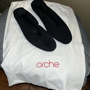 ARCHE Black Nubuck Suede Leather LAIUS Elasticized Ballet Flat FRANCE EU 49, 9 - Picture 1 of 9