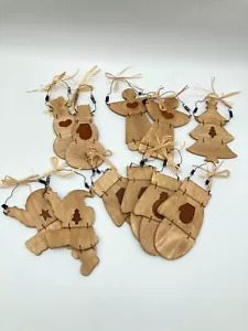 Weihnachtsschmuck Handarbeit rustikal Volkskunst Schneemann Engel Weihnachtsmann Fäustling - Bild 1 von 11