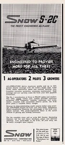 1963 Snow S-2C AG (Crop dusting) Aircraft Ad 6/18/2025w - Picture 1 of 1