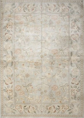 4.9 X 6.8 All Silk Pile Turkish New Elegant Hand Knotted Area Rug L Blue  Beauty - Image 1 of 4