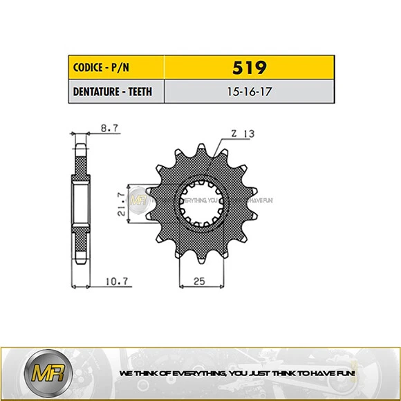 Piñón delantero Yamaha FZ6 Fazer 600 2004 2005 2006 2007 Sunstar 530 17 dientes Foto 1 de 1