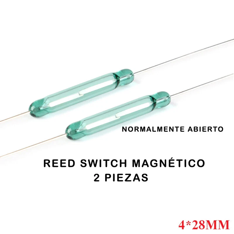 MICRO INTERRUPTORES MAGNETICO N/O 2 PIEZAS 4x28mm REED SWITCH SE ACTIVA CON IM�N - Imagen 1 de 1