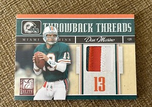2008 Donruss Elite Throwback Threads Dan Marino /50 3 CLR Jersey Patch Dolphins